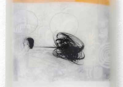 Schattenlicht , 2009, Acryl, Collage, wachs auf Leinwand, 35x35cm