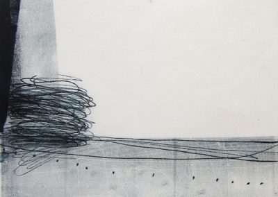 Serie Sedimente - geschichtet, (2), 2017, Monotypie auf Japanpapier, 34 x 24 cm
