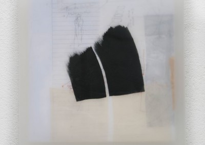 07 Schattenlicht, 2011, Acryl, Wachs, Collage auf Holz, 35 x 35 cm