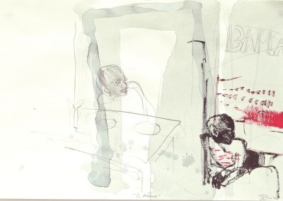 08 le Havre 2011, Tusche, Bleistift auf Bütten, 26 x 39 cm