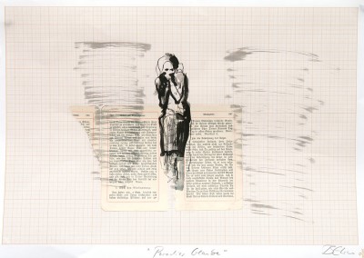09 Paradies Glaube, 2013, Collage, Tusche auf Millimeterpapier, 29 x 42 cm
