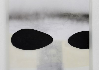 14 Schattenlicht II, 2009, Acryl, Collage, Wachs auf Holz, 54 x 54 cm