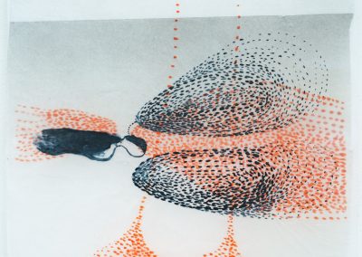 aus der Serie Elba, 2020, Tusche, Acryl, Wachs : Japanpapier,46 x 32 cm